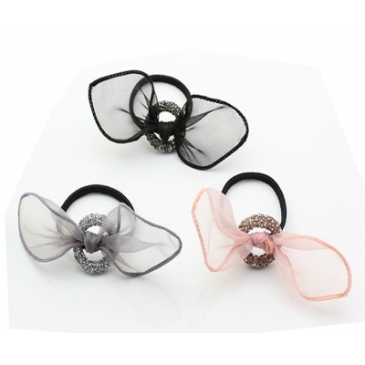 Large mesh wide-brimmed rabbit ears buckle flat hair band